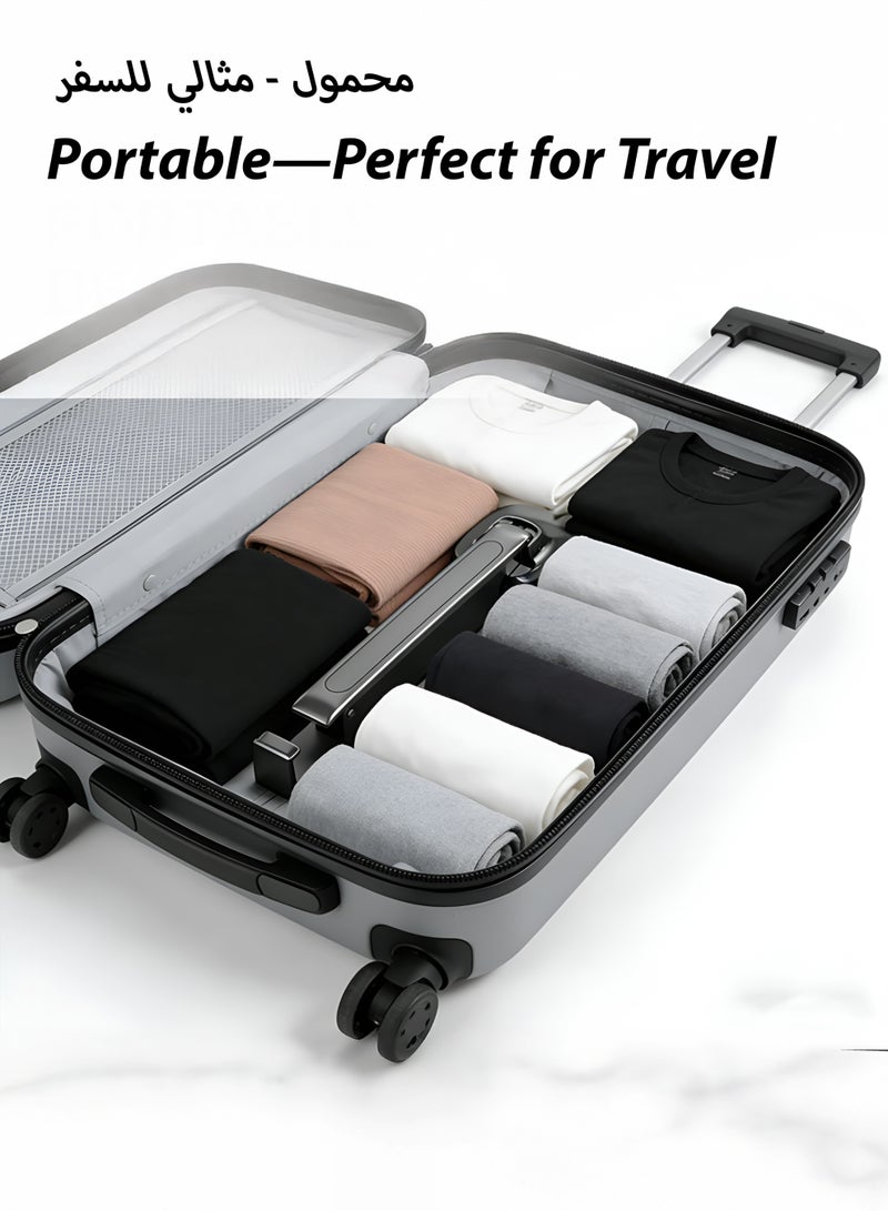 توشيونيكس رف تجفيف ملابس تلسكوبي مزود بكوب شفط - حامل ملابس قابل للطي يُثبت على الحائط، قابل للتعديل من 22.3 إلى 34.7 سم، 6-12 فتحة، شفط قوي، منظم ملابس محمول للحمام والسفر بدون حفر (رمادي/أبيض) - Image 5